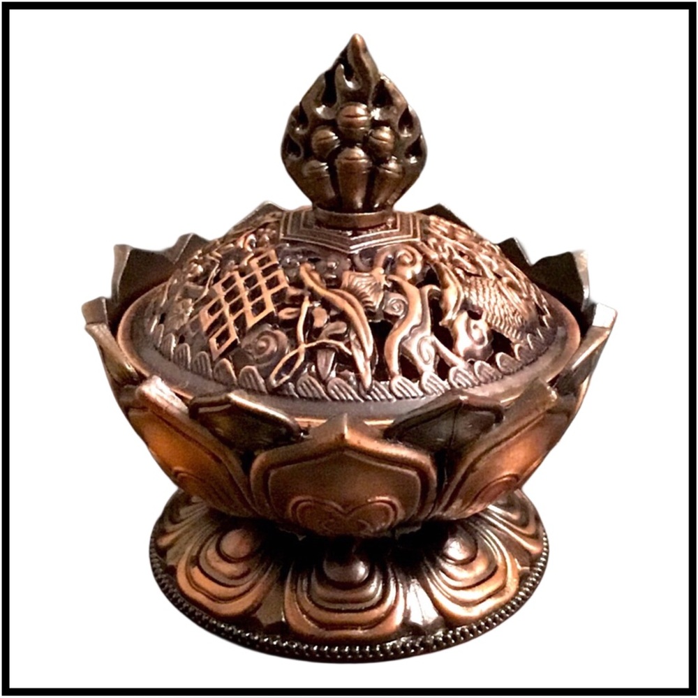 Antique Trinket Box Incense Holder Bronze